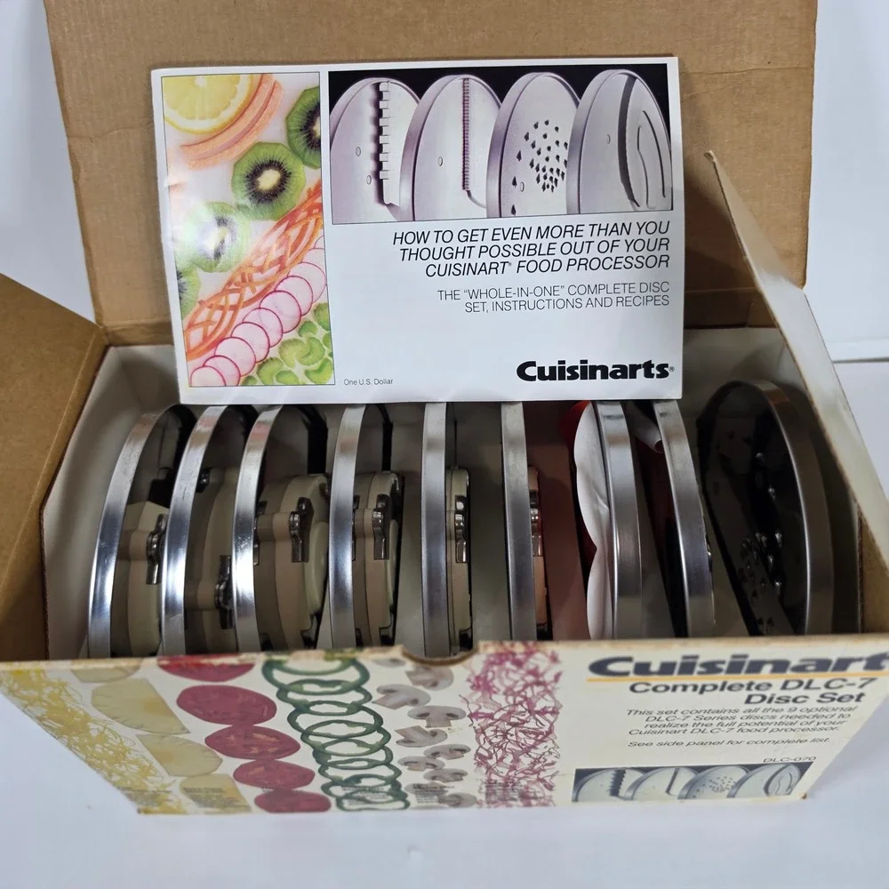 Cuisinart DLC-7 Complete Disc Set DLC-070 Vintage 9 Blades Japan NEW Open Box